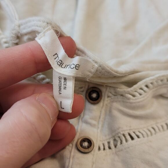 Maurices Cream Linen Blend Tank Top Size Large - Picture 7 of 9